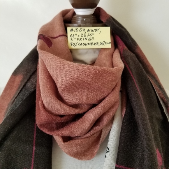 #1059 Cashmere Silk Beige Brown Pashmina Shawl - Picture 10 of 11